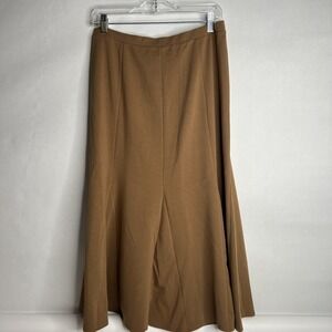 Simonton Says Womens Knit Skirt Size M Brown Camel Elastic Waist‎ Twirl Dance